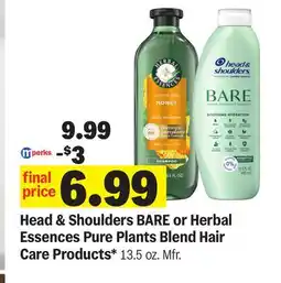 Meijer Head & Shoulders BARE or Herbal Essences Pure Plants Blend Hair Care Products offer