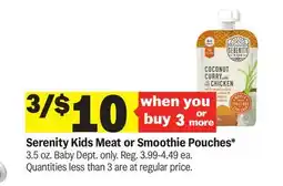 Meijer Serenity Kids Meat or Smoothie Pouches offer