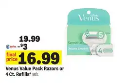 Meijer Venus Value Pack Razors or 4 Ct. Refills offer