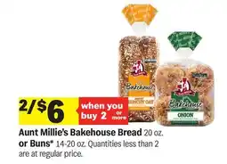 Meijer Aunt Millie's Bakehouse Bread 20 oz. or Buns 14-20 oz offer