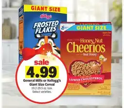 Meijer General Mills or Kellogg's Giant Size Cereal offer