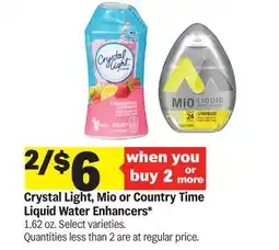 Meijer Crystal Light, Mio or Country Time Liquid Water Enhancers offer