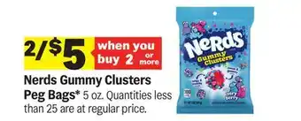 Meijer Nerds Gummy Clusters Peg Bags offer
