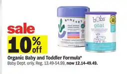 Meijer Organic Baby and Toddler Formula offer