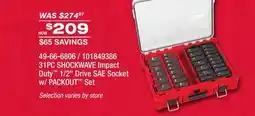 Fleet Farm MILWAUKEE 31PC SHOCKWAVE Impact Duty 1/2 Drive SAE Socket w/ PACKOUT Set offer