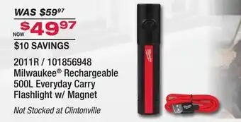 Fleet Farm Milwaukee Rechargeable 500L Everyday Carry Flashlight w/ Magnet offer