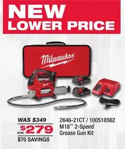 Fleet Farm MILWAUKEE M18 2-Speed Grease Gun Kit offer