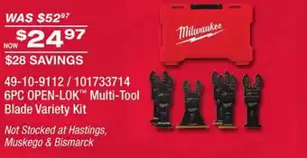 Fleet Farm Milwaukee OPEN-LOK Oscillating MultiTool Blade Kit 6 Pc offer