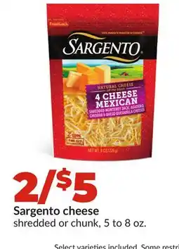 Hy-Vee Sargento cheese offer