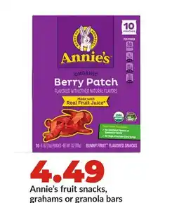 Hy-Vee Annie's fruit snacks, grahams or granola bars offer