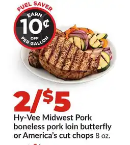 Hy-Vee Hy-Vee Midwest Pork boneless pork loin butterfly or America's cut chops offer