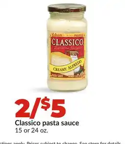 Hy-Vee Classico pasta sauce offer