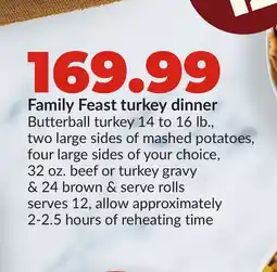Hy-Vee Family Feast turkey dinner offer