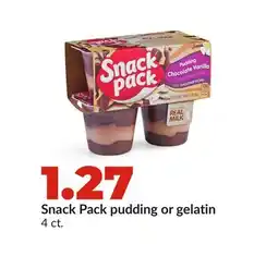 Hy-Vee Snack Pack pudding or gelatin offer