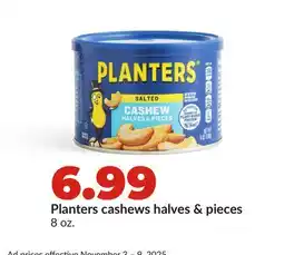 Hy-Vee Planters cashews halves & pieces offer