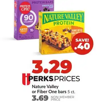 Hy-Vee Nature Valley or Fiber One bars offer