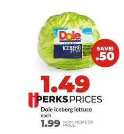 Hy-Vee Dole iceberg lettuce offer