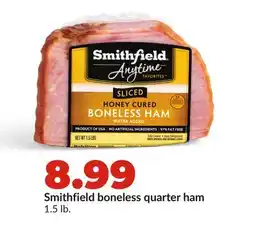 Hy-Vee Smithfield boneless quarter ham offer