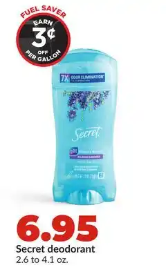 Hy-Vee Secret deodorant offer