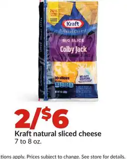 Hy-Vee Kraft natural sliced cheese offer