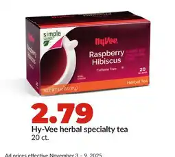 Hy-Vee Hy-Vee herbal specialty tea offer