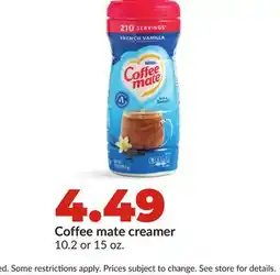 Hy-Vee Coffee mate creamer offer