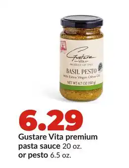 Hy-Vee Gustare Vita premium pasta sauce 20 oz. or pesto 6.5 oz offer