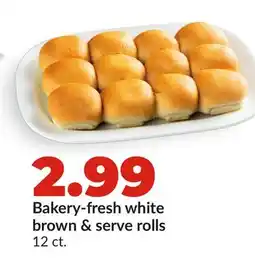 Hy-Vee Bakery-fresh white brown & serve rolls offer