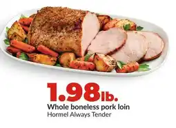 Hy-Vee Whole boneless pork loin offer