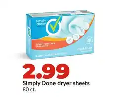 Hy-Vee Simply Done dryer sheets offer