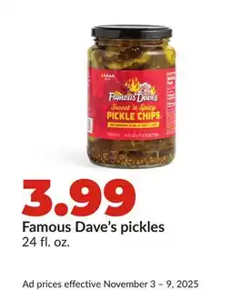 Hy-Vee Famous Dave's pickles offer