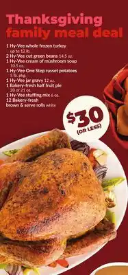 Hy-Vee Thanksgiving family meal deal offer