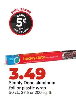 Hy-Vee Simply Done aluminum foil or plastic wrap offer