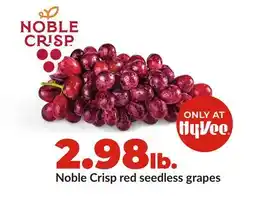 Hy-Vee Noble Crisp red seedless grapes offer
