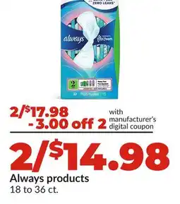Hy-Vee Always products offer