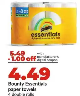 Hy-Vee Bounty Essentials paper towels offer