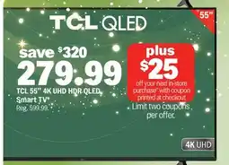 Meijer TCL 55 4K UHD HDR QLED Smart TV offer