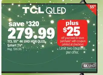 Meijer TCL 55 4K UHD HDR QLED Smart TV offer