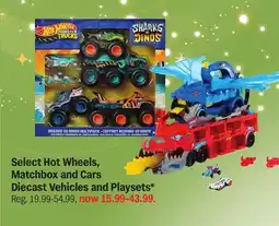 Meijer Select Hot Wheels, Matchbox and Cars Diecast Vehicles and Playsets offer