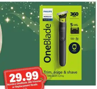Meijer Norelco OneBlade 360 Trimmer or Replacement Heads offer