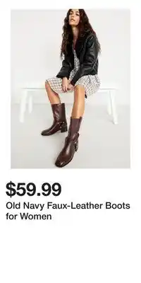 Old Navy Old Navy Faux-Leather Boots for Women offer