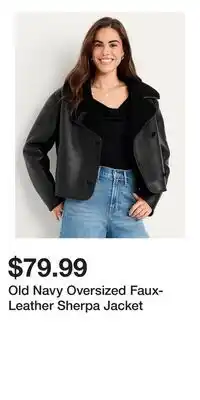Old Navy Old Navy Oversized Faux-Leather Sherpa Jacket offer