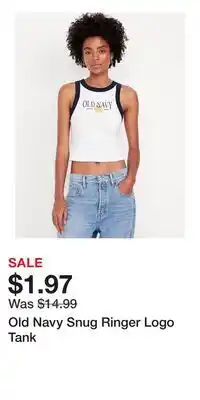 Old Navy Old Navy Snug Ringer Logo Tank offer