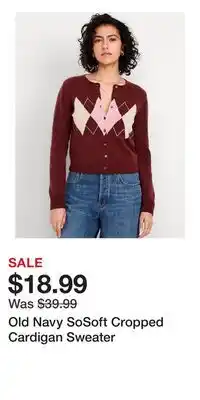 Old Navy Old Navy SoSoft Cropped Cardigan Sweater offer