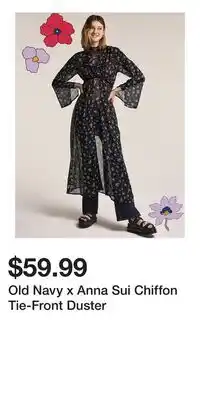 Old Navy Old Navy x Anna Sui Chiffon Tie-Front Duster offer