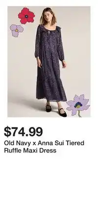 Old Navy Old Navy x Anna Sui Tiered Ruffle Maxi Dress offer