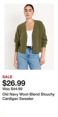 Old Navy Old Navy Wool-Blend Slouchy Cardigan Sweater offer