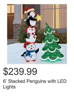 Costco 6' Stacked Penguins with LED Lights offer