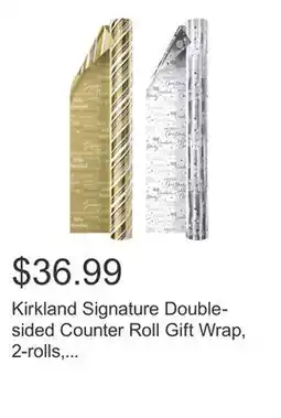 Costco Kirkland Signature Double-sided Counter Roll Gift Wrap, 2-rolls, 540 Sq. Ft. Total offer