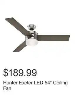 Costco Hunter Exeter LED 54 Ceiling Fan offer